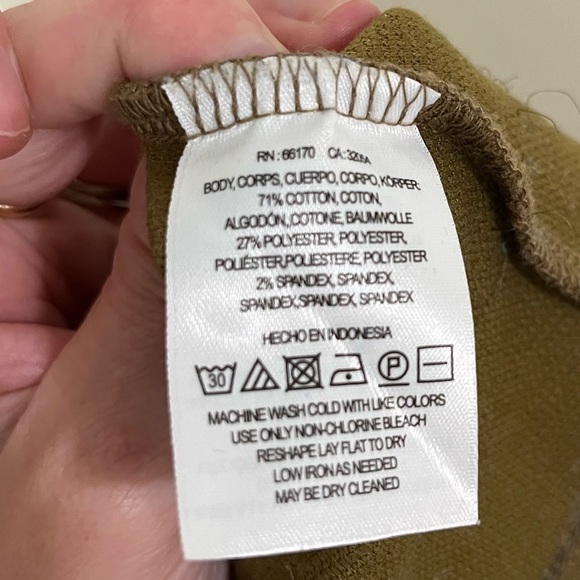 Anthropologie Postmark Ribbed Olive Flutter Sleeve Top | Short Sleeve Top - Picture 9 of 14